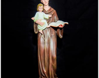 St. Anthony of Padua Statue with Child Jesus  9.8 in Catholic Figurine  Hand-Painted Religious Gift