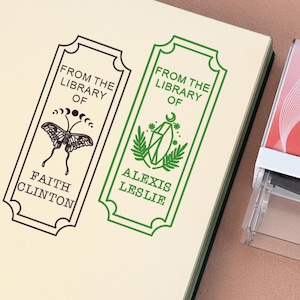 Sello de libro personalizado, sello Ex Libris, sello de libro con nombre personalizado, sellos de biblioteca, este libro pertenece a, sellos autoentintables, regalos para amantes de los libros