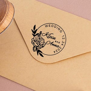Carimbo de casamento de flores, carimbo de madeira personalizado, relevo de casamento, carimbo de reserva de data, carimbo de casal, carimbo de convite, presentes de casamento personalizados