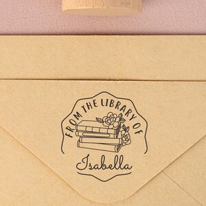 Sello de libro personalizado, sello de biblioteca, sello de madera, grabador de libros, de la biblioteca de, sello personalizado, sello de nombre personalizado, SELLO EX LIBRIS