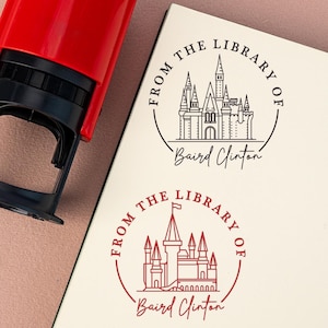 Schloss Buch Stempel, Schlossbuch Stempel, EX Libris Stempel, Personalisierter Stempel, Aus der Bibliothek, Geschenk für Buchliebhaber, Geschenk Stempel für Buchliebhaber