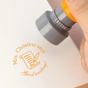 TEACHER STAMP,Personalized Teacher Stamps,Teacher Encouragement Phrase,Custom Name Stamp for Grading,Homework Stamp,School Supplies,Gift
