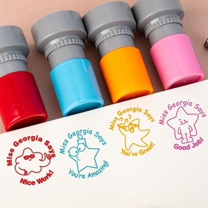Aangepaste ster leraarstempel, lerarenstempels, uit het klaslokaal van leraar, stempel lerarenopmerkingen, beoordelingen leraarsstempel, leraar cadeau