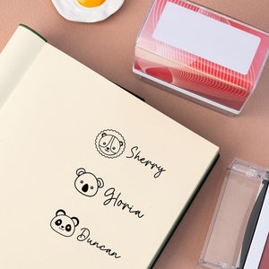 Timbro con nome per bambini, timbro con nome personalizzato, timbro personalizzato, timbro con animali per bambini, timbro con nome per abbigliamento, francobolli per bambini, timbro regalo per bambini