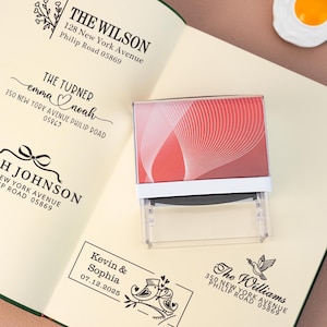 Aangepaste bruiloftsstempel, retouradresstempel, gepersonaliseerde naamstempel voor huwelijksuitnodigingen, housewarmingsstempels, stempel voor Save the Date