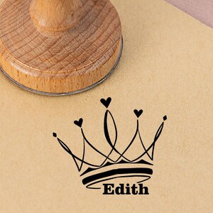 Kronenbuchstempel, Personalisierter Bibliotheksstempel, Holzbuchstempel, Aus der Bibliothek von Stempel, Personalisierter Namensstempel, Benutzerdefinierte Stempel, EX LIBRIS-STEMPEL