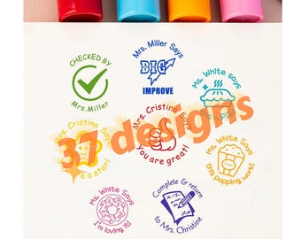 Custom Teacher Stamp, Classroom Comments, Personalized Teacher Gift