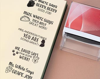 Sello personalizado para profesor, sello autoentintable personalizado