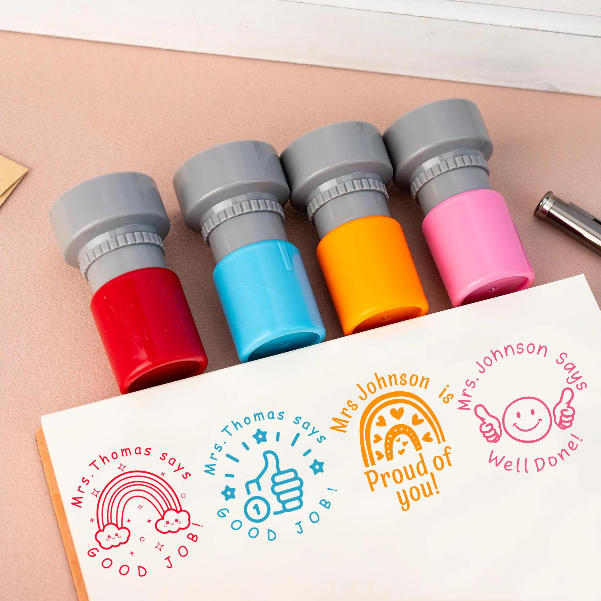 With Comment Stamp Custom Teacher Stamp, Teacher Stamps Personalized, Teacher Comment ...