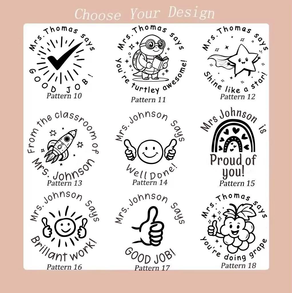 With Comment Stamp Custom Teacher Stamp, Teacher Stamps Personalized, Teacher Comment ...
