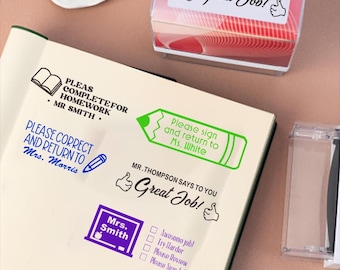 Personalized Teacher Stamp, Custom Self-Inking Reward Stamp