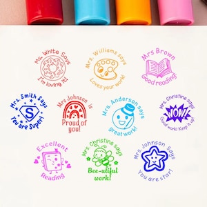 TEACHER STAMP,Personalized Teacher Stamps,Custom Name Grading Stamp,Teacher Encouragement Phrase,Homework Stamp,Classroom Stamp,Teacher Gift