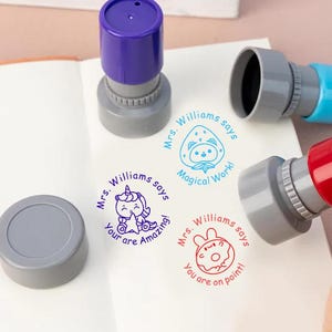 Sellos personalizados para maestros, sellos con nombre personalizado, sellos de regalo para maestros, sellos con comentarios para maestros, sellos para el aula, sellos bonitos, sellos para tareas.