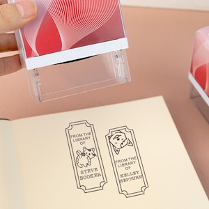 Timbro personalizzato per libri, timbro ex libris, timbro personalizzato per libri con nome, timbri per biblioteca, questo libro appartiene a, timbri autoinchiostranti, regali per gli amanti dei libri