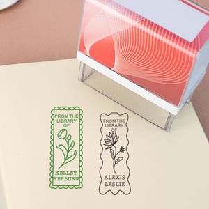 Timbro personalizzato per libri, timbro Ex Libris a forma di fiore, timbro personalizzato per libri con nome, timbri per biblioteca, timbri autoinchiostranti, regalo perfetto per gli amanti dei libri