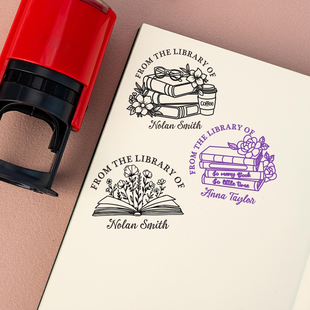 Custom Ex Libris Stamp, Personalized Library Book Stamp, Self Inking - Etsy