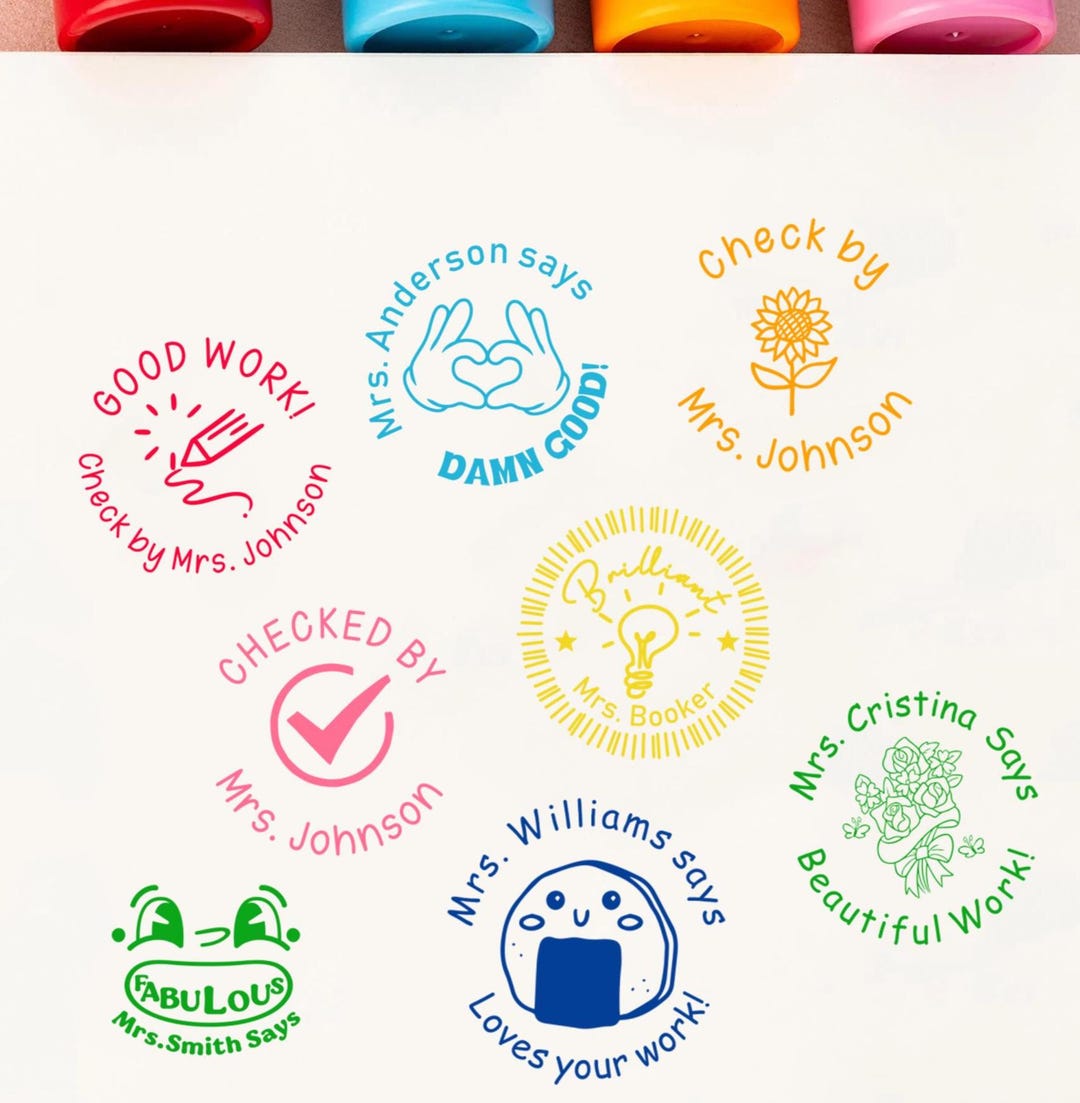 With Comment Stamp Custom Teacher Stamp, Teacher Stamps Personalized, Teacher Comment ...