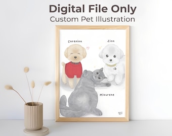 Custom illustration - Custom Portrait - Custom Couple Portrait - Custom Couple Illustration - Custom Family Portrait - Personalized Portrait