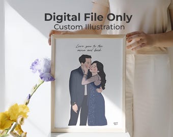 Custom illustration - Custom Portrait - Custom Couple Portrait - Custom Couple Illustration - Custom Family Portrait - Personalized Portrait