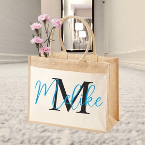 Personalized jute bag for mom with name | Christmas gift for Mother&#39;s Day | Market bag, thank you gift | Jute shopper