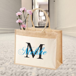 Personalized jute bag for mom with name | Christmas gift for Mother&#39;s Day | Market bag, thank you gift | Jute shopper