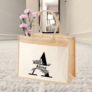 Personalized jute bag for mom with name | Christmas gift for Mother&#39;s Day | Market bag, thank you gift | Jute shopper