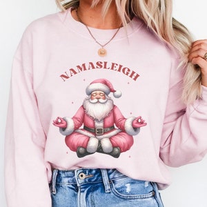 Namasleigh Sweater, Funny Christmas Sweater, Christmas Yoga Shirt, Funny Santa  Sweater, Funny Santa Christmas Shirt, Funny Santa Gift