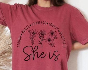 She is Strong Shirt,Mama Shirt,Mothers T-Shirt,Cute Mom Shirt,Cute Mom Gift,Mother's Day Gift,New Mom Gift,Strong Mom Shir