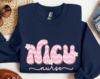 Nicu-sweatshirt bloemen, Nicu-cadeaus verpleegster, Nicu-sweatshirts, Nicu-truien, Nicu-teamtrui, Nicu-shirt verpleegster, intensive care neonatale zorg