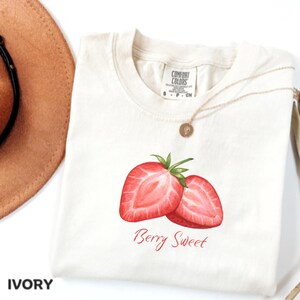 Strawberry T-shirt, Berry Hand Printed Unisex Tee, Unique