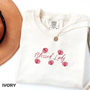 Comfort Colors® Blessed Lady Shirt, Cottagecore Boho Shirt,Nature Lover Shirt, Botanical Top,Lady Bug Lover Gift,Ladybug Valentine Day Shirt