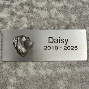 Custom Labrador Pet Memorial Nameplate – Personalized Plaque for Dog Ashes Box, Premium Stainless Steel with Titanium Accent