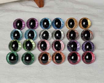 Ojos de seguridad 3D de longan - Para hacer muñecas, crochet y amigurumi (2 pares / 1 par)