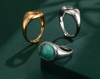 Ring Setting for 8x10m/10x12m/10x14m/10x15m/11x15m Oval Cabochons Ring Blank Thai Sterling Silver Rhinestone Adjustable Band Ring Base