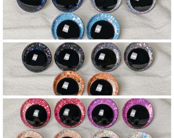 Sparkling 3D Safety Eyes - Doll Making Crocheting and Amigurumi (2pairs /1 pair)