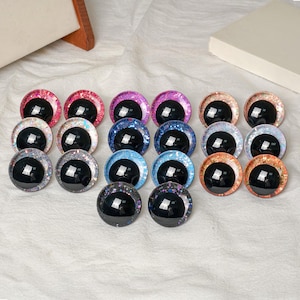 16-18-20-25-30mm Sparkling 3D Safety Eyes - Doll Making Crocheting and Amigurumi (2pairs /1 pair)