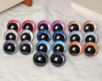 Ojos de seguridad 3D brillantes de 16-18-20-25-30 mm - Para hacer muñecas, crochet y amigurumi (2 pares/1 par)