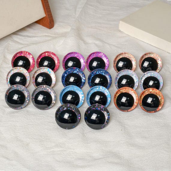 16-18-20-25-30mm Sparkling 3D Safety Eyes - Doll Making Crocheting and Amigurumi (2pairs /1 pair)