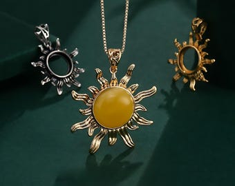 Montura para colgante de plata 925 para cabujones redondos de 8x8 mm/9x9 mm/10x10 mm/12x12 mm/15x15 mm. Base para colgante en blanco de plata esterlina tailandesa HJ-1822