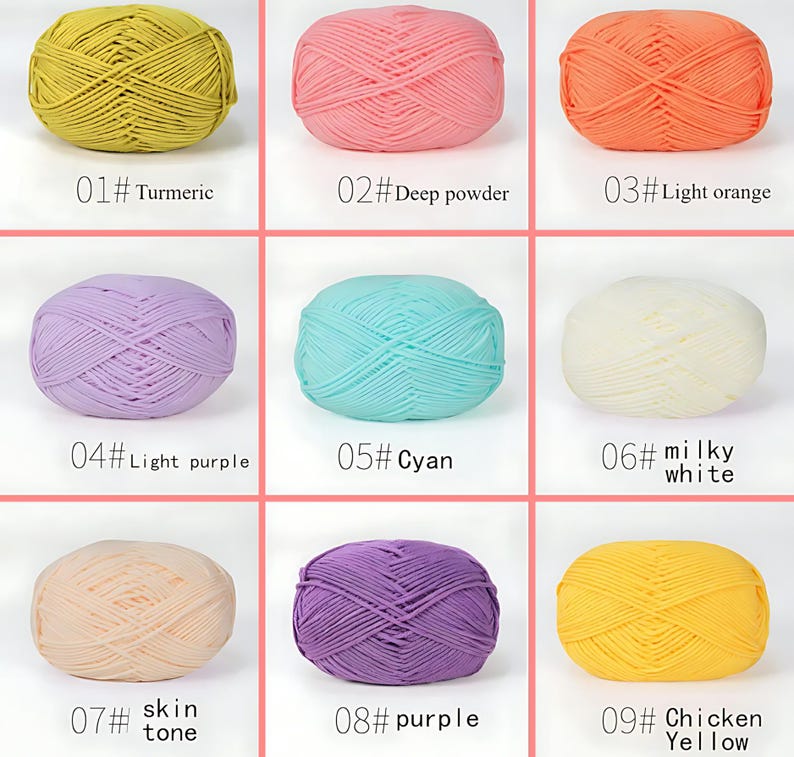 4 Ply Milk Cotton Yarn for Crochet, Amigurumi, and Punch Needling NEW ...