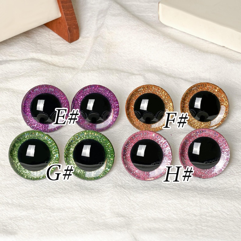 Yeux Scintillants Pour Animaux Au Crochet - Lot De 20 (tailles 12/18/30 Mm) - Yeux 3D En Plastique Avec Entretoises - Pour Amigurumi, Poupées, DIY