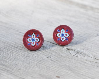 Leather Stud Earrings