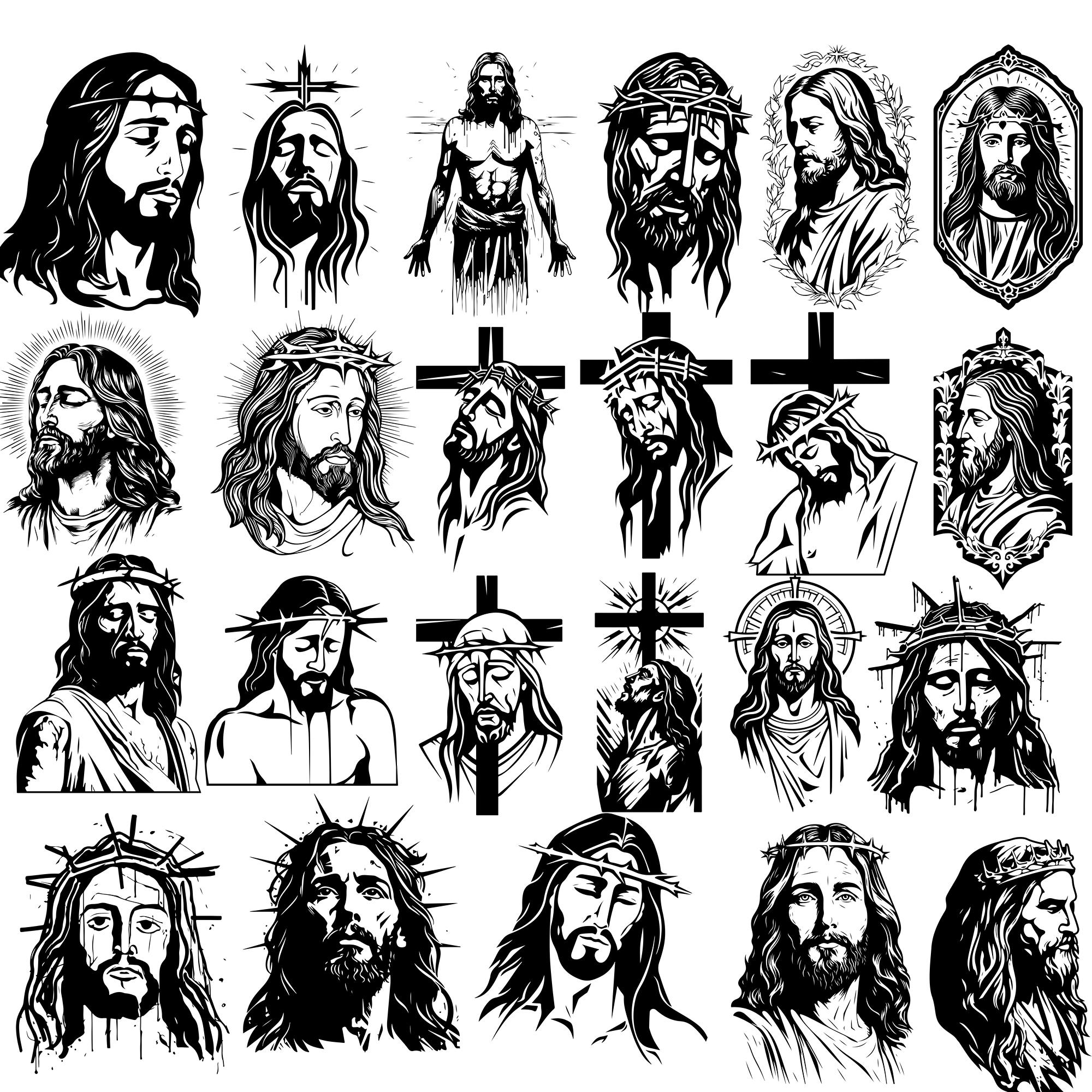 Jesus Christ SVG PNG Bundle: Faith-inspired Vector Art (300+ Designs ...