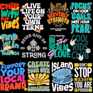 Typography PNG, A Curated Collection of 220 + Creative and Motivational Transparent Background Designs in PNG Format, Streetwear T-shirts