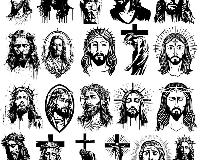 300+ Designs: Jesus Christ SVG PNG Bundle for Inspiring Creations ...