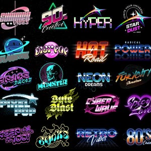 Y2K Logo Bundle: Unique 2000s Streetwear Designs, Retro 80&#39;s Style Chrome, Y2K Sheets Logo, Y2K Streetwear (PNG Format)