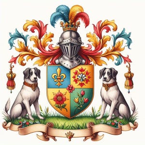 Personalized Family Crest Art,Custom Heraldic Emblem,Unique Coat of Arms Design,Personalized Heritage Design
