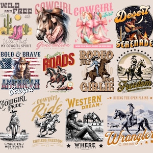 160+ Cowboy Life PNG Mega Bundle , Authentic Western Style for Digital , Rustic Rodeo PNG
