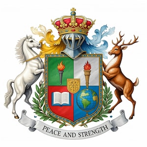 Personalized Family Crest Art,Custom Heraldic Emblem,Unique Coat of Arms Design,Personalized Heritage Design