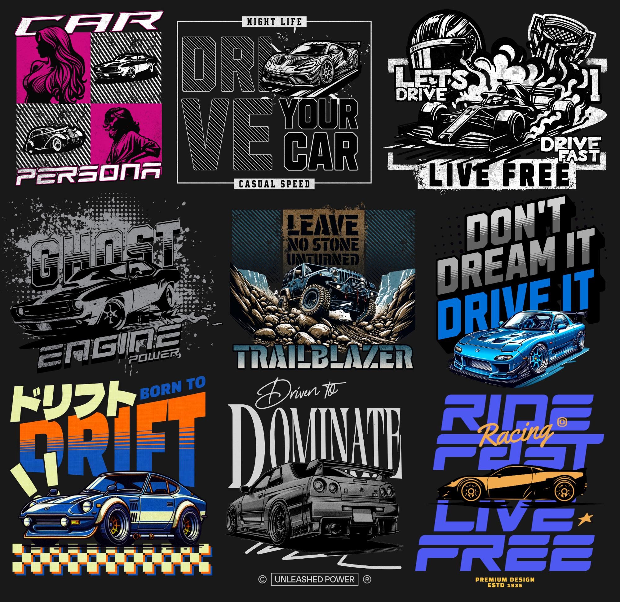 75+car Enthusiast T-shirt Design Collection: Ultimate Streetwear ...